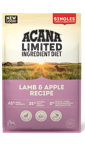 Best dog food with organic brown rice for a nutritious, whole-grain option-ACANA Singles: Lamb & Apple Recipe