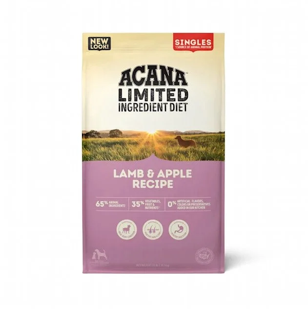 Best dog food with organic chicken for a healthier, antibiotic-free option-ACANA Singles Lamb & Apple Recipe Grain Free Dry Dog Food