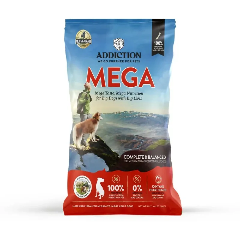 Healthy dog food with omega-3 fatty acids for shiny coats-Addiction Pet Foods Mega Grain Free Dry Dog Food