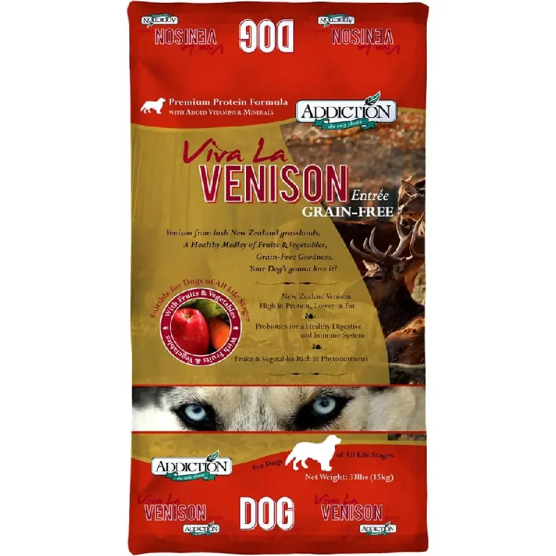 Organic dog food with USDA-certified ingredients for a healthy diet-Addiction Viva La Venison Grain Free Dry Dog Food