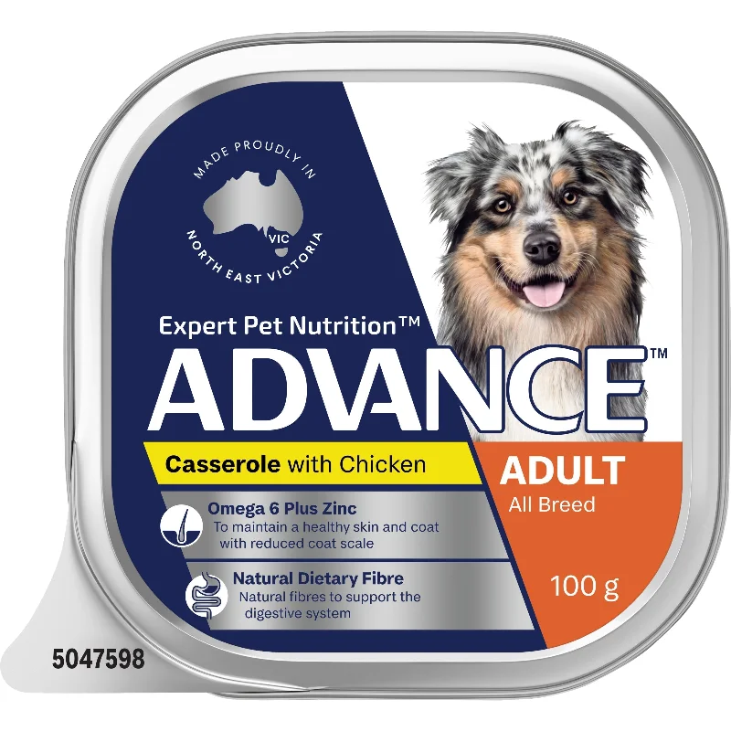 Best dog food for active dogs with endurance-boosting nutrients and energy-Advance Casserole with Chicken All Breed Adult Dog Wet Food 100g