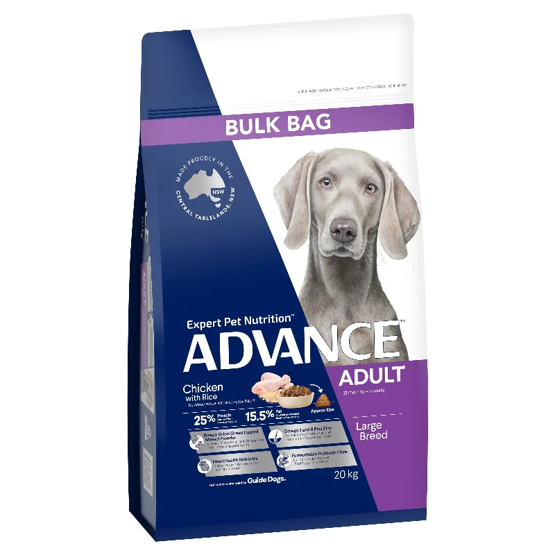 Premium dog food with freeze-dried raw pieces for added nutrients-Advance Chicken and Rice Large Breed Adult Dog Dry Food 20kg~