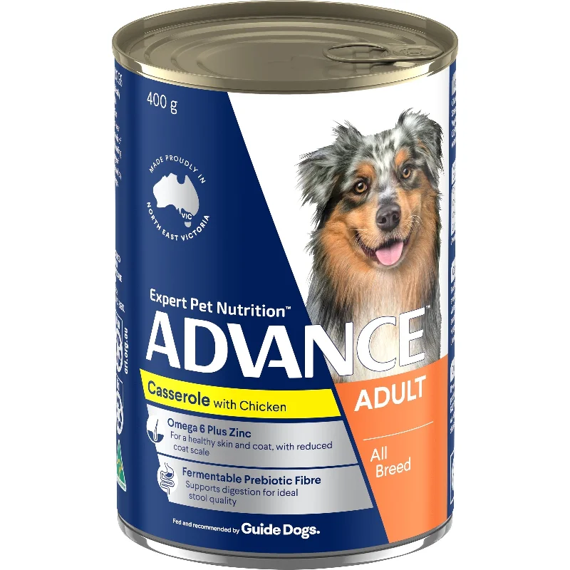 Premium dog food with no artificial preservatives for better health-Advance Casserole with Chicken All Breed Adult Dog Wet Food 400g