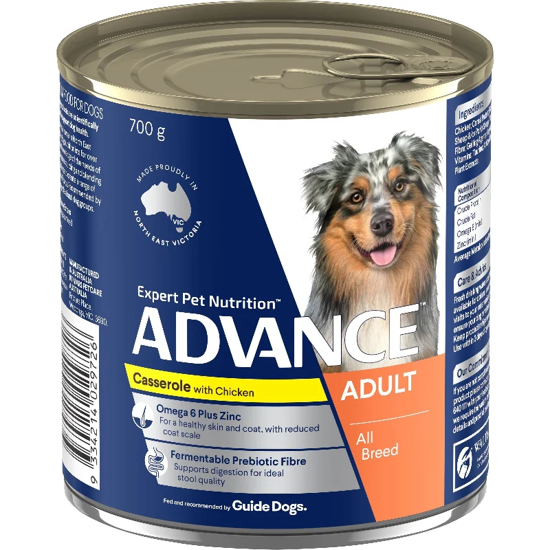 Dog food with antioxidant-rich fruits and vegetables for immune support-Advance Casserole with Chicken All Breed Adult Dog Wet Food 700g