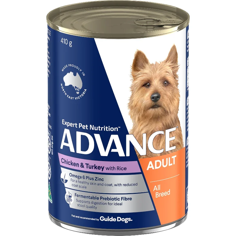 Advance Chicken and Turkey All Breed Adult Dog Wet Food 410g