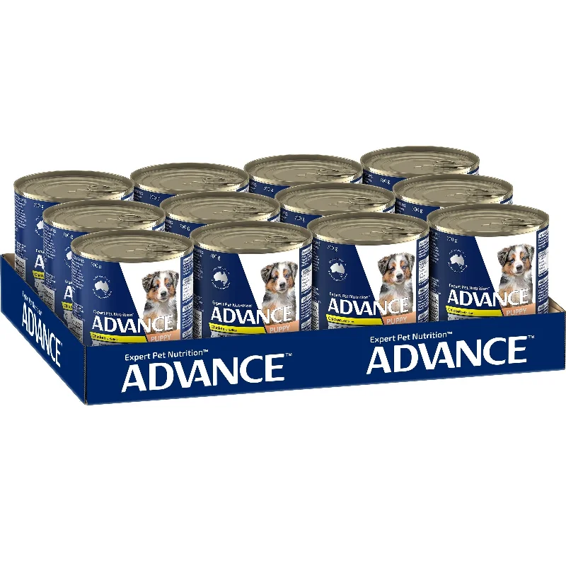 Best dog food with probiotics for a balanced gut microbiome and immune system-Advance Chicken and Rice All Breed Puppy Wet Food 700g x 12