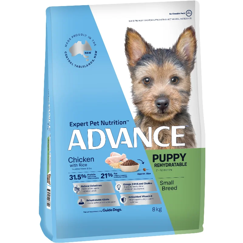 High-quality dog food with freeze-dried raw ingredients for added nutrition-Advance Chicken and Rice Small Breed Puppy Rehydratable Dry Food 8kg