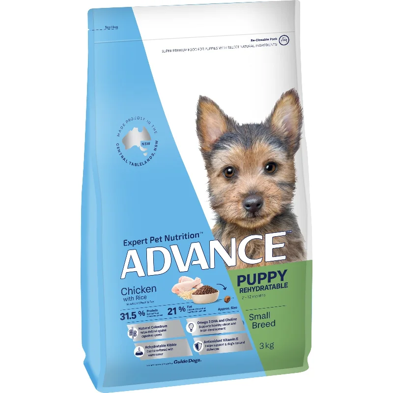 Best dog food for dogs with kidney disease with low phosphorus levels-Advance Chicken and Rice Small Breed Puppy Rehydratable Dry Food 3kg