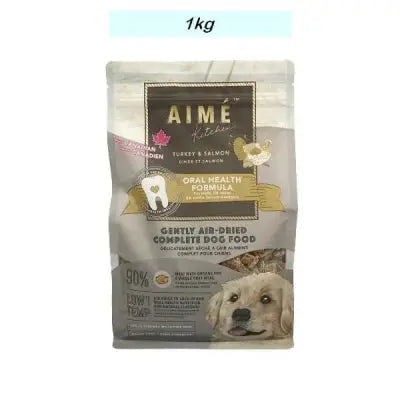 Best dog food for dogs with pancreatitis to support digestive health-Aime Kitchen Oral Health Air Dried Turkey & Salmon Recipe Dog Food 2.2lb