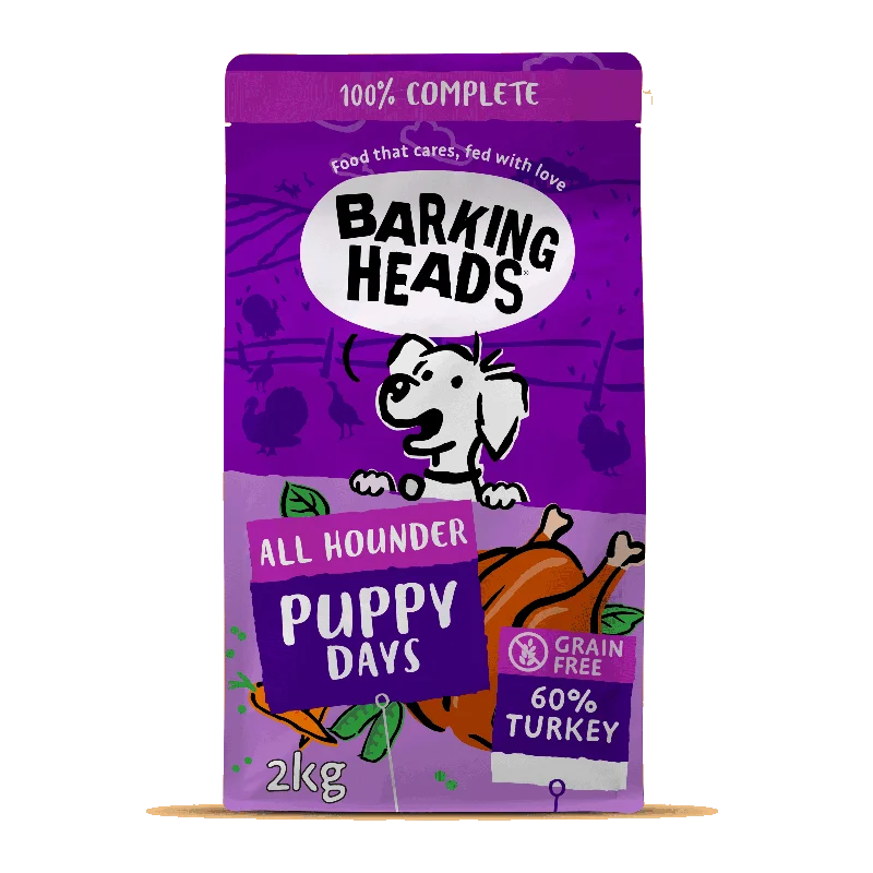 Grain-free dog food with sweet potatoes for better digestion and energy-Puppy Days Turkey Dry Dog Food - All Hounder