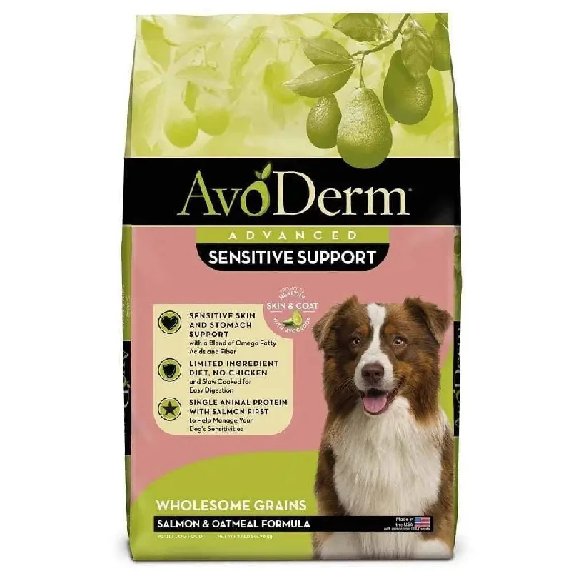 Best dog food with a high-fat content for active dogs and energy-AvoDerm Adv Sensitive Support Salmon & Oatmeal Formula Dry Dog Food