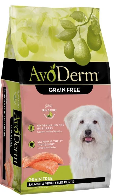 Best dog food for active puppies with energy-boosting ingredients and vitamins-Avoderm Grain Free Salmon ; Dog Food ; 24lb