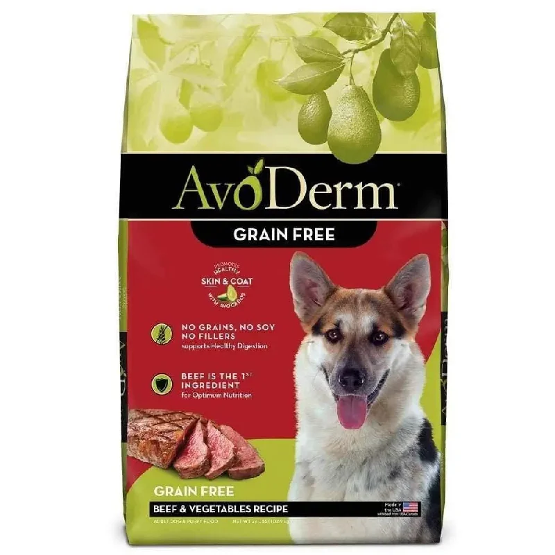 Best dog food for pregnant dogs with extra nutrients for fetal development-AvoDerm Grain Free Beef and Vegetables Dry Dog Food