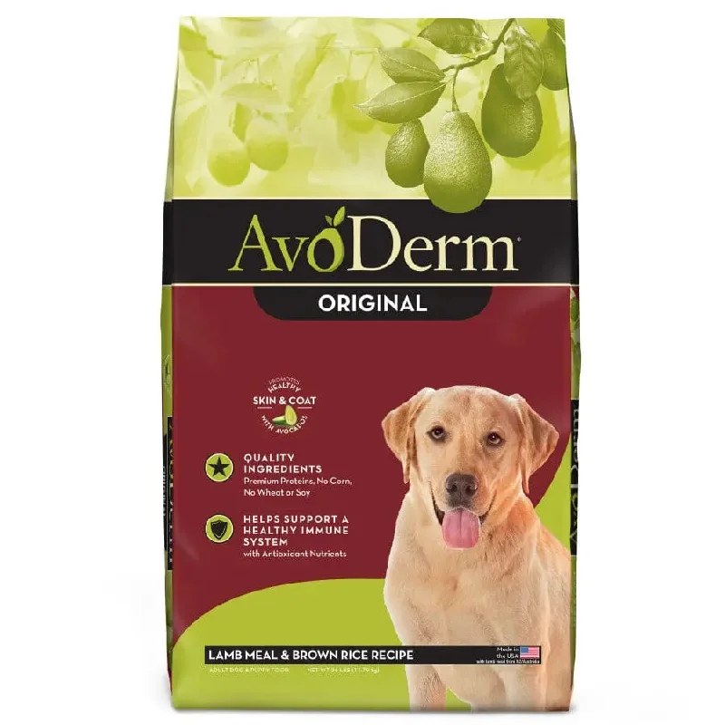 Wet dog food with real chicken and vegetables for a tasty treat-AvoDerm Natural Original Lamb Meal & Brown Rice Recipe Dry Dog Food