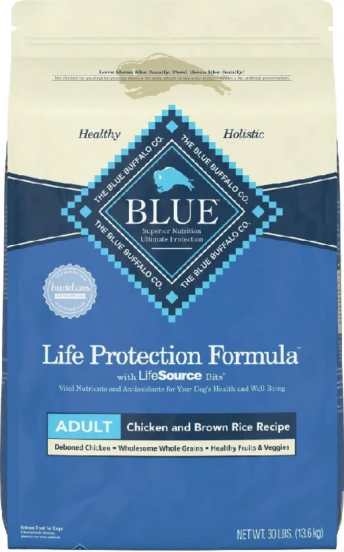 High-fiber dog food with pumpkin for better digestion and gut health-Blue Buffalo Life Protection Natural Chicken & Brown Rice Recipe Adult Dry Dog Food