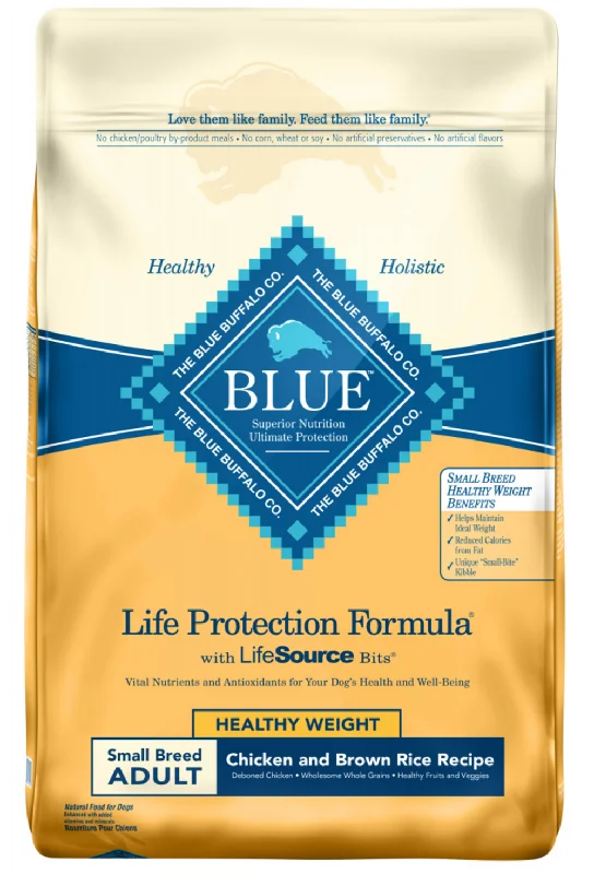 Premium dog food with no artificial preservatives for better health-Blue Buffalo Life Protection Formula Healthy Weight Small Breed Adult Chicken & Brown Rice Recipe Dry Dog Food