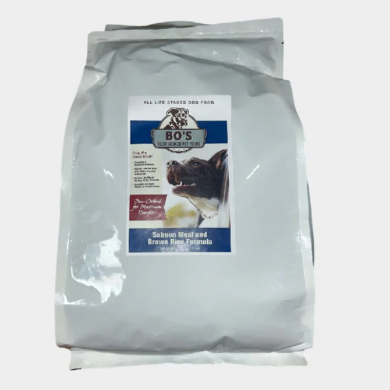 Best dog food with no artificial colors or flavors for a pure diet-Bo's Slow Cooked Salmon Meal and Brown Rice Formula All Life Stages Dog Food