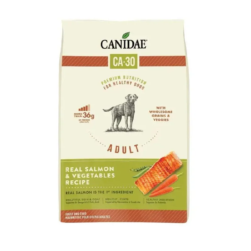 Dog food with limited ingredients for dogs with food allergies-CANIDAE CA-30 Real Salmon, Peas & Carrots Recipe Dry Dog Food