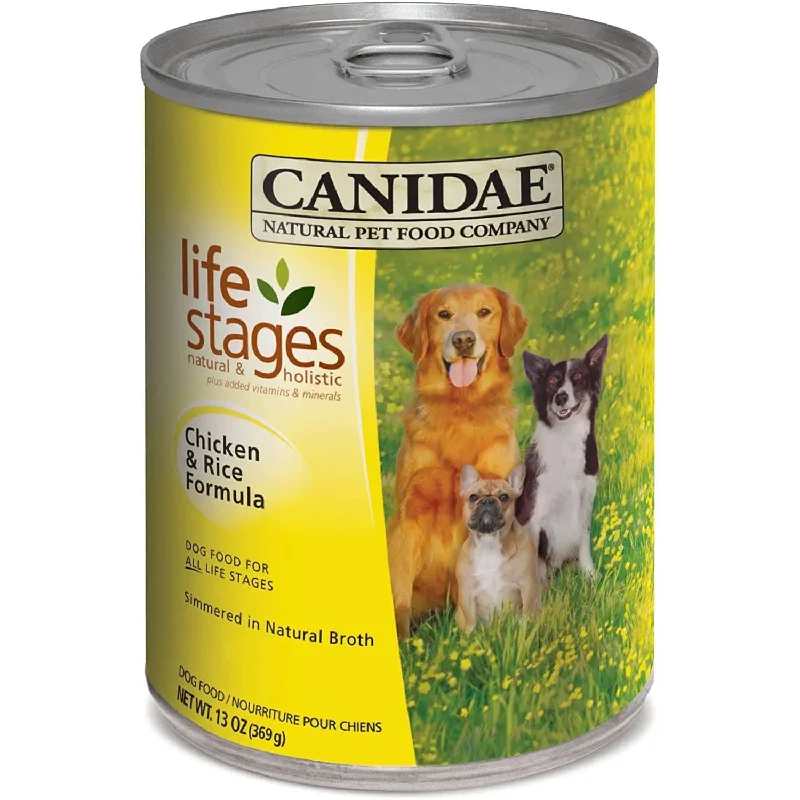 Best dog food for large breeds with joint support and balanced nutrients-Canidae Life Stages Chicken & Rice Dog Food Canned 13 oz. 12-Pack