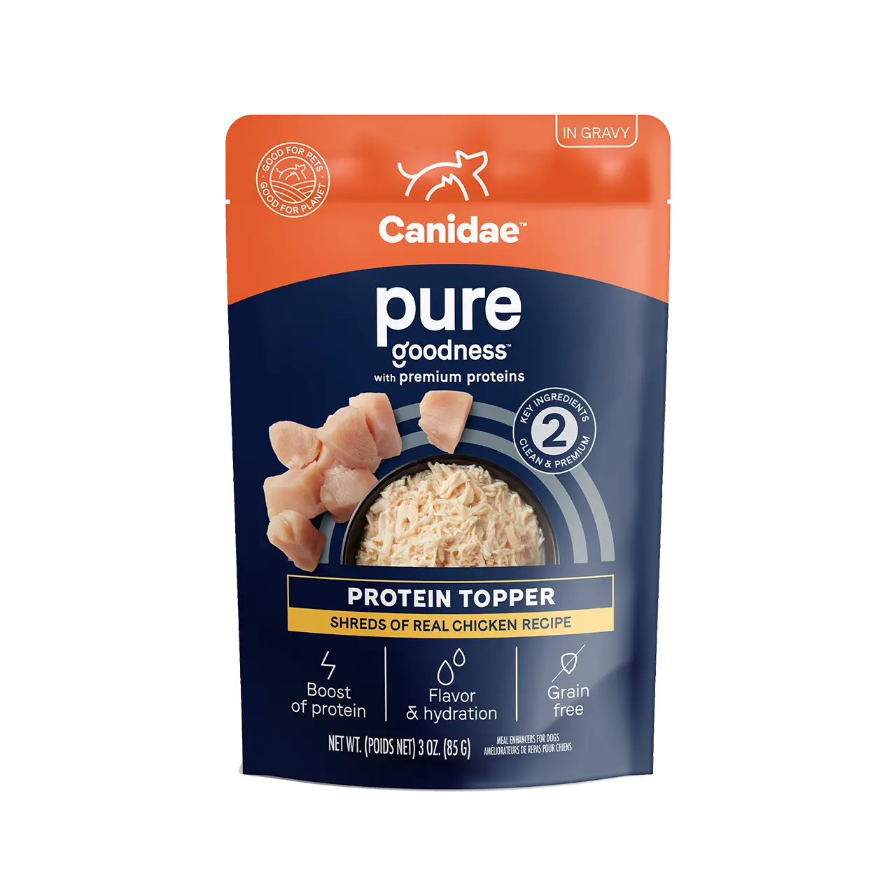 Grain-free dog food with sweet potatoes for better digestion and energy-CANIDAE PURE Goodness Protein Topper for Dogs 12ea/3 oz