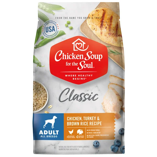 Best dog food with probiotics to support digestion and immune system-Chicken Soup For The Soul Chicken, Turkey & Brown Rice  Adult Recipe Dry Dog Food