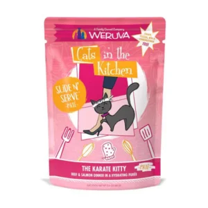 Best dog food with antioxidants to support a healthy immune system-Weruva Cats in the Kitchen Pate's The Karate Kitty Beef & Salmon Recipe Cat Food Pouches 3 oz