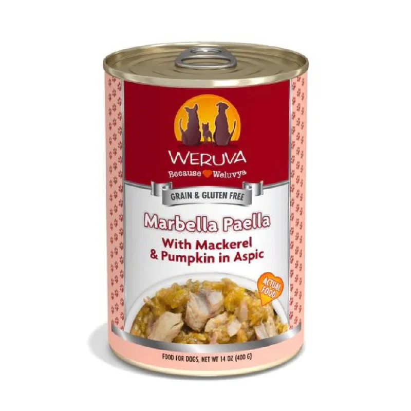 Best dog food for large breed puppies with balanced calcium and protein levels-Weruva Marbella Paella with Mackerel & Pumpkin in Aspic Canned Dog Food