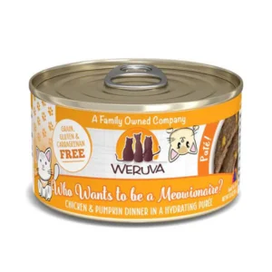 Best dog food with real fish for a source of healthy protein and omega-3-Weruva Classics Pate's Who Wants to be a Meowionaire Chicken & Pumpkin Recipe in Hydrating Puree Canned Cat Food