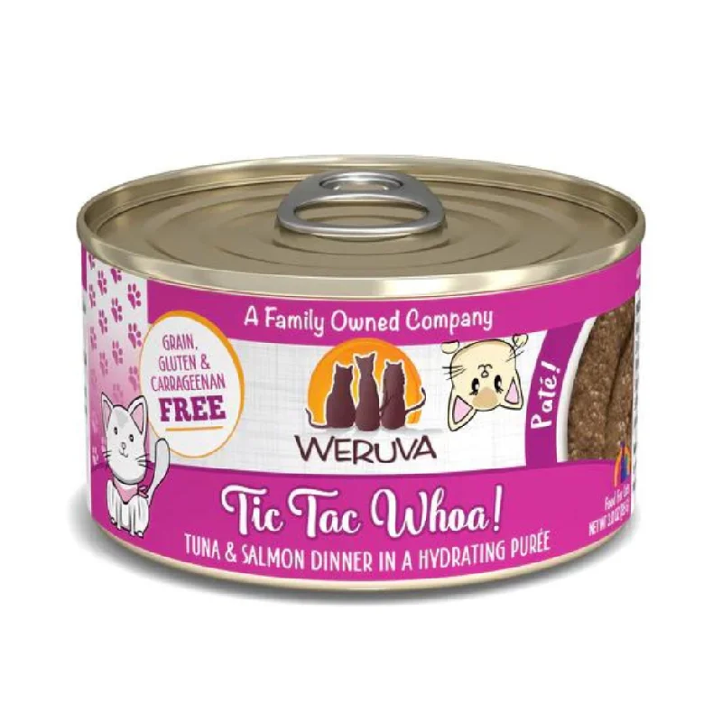 High-quality dog food with freeze-dried raw ingredients for added nutrition-Weruva Classics Pate's Tic Tac Whoa Tuna & Salmon Recipe in Hydrating Puree Canned Cat Food