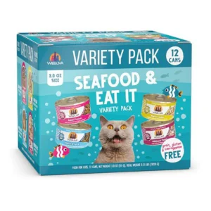 Best dog food for dogs with skin allergies to reduce itching and dryness-Weruva Seafood & Eat It! Variety Pack Cat Food Pouches