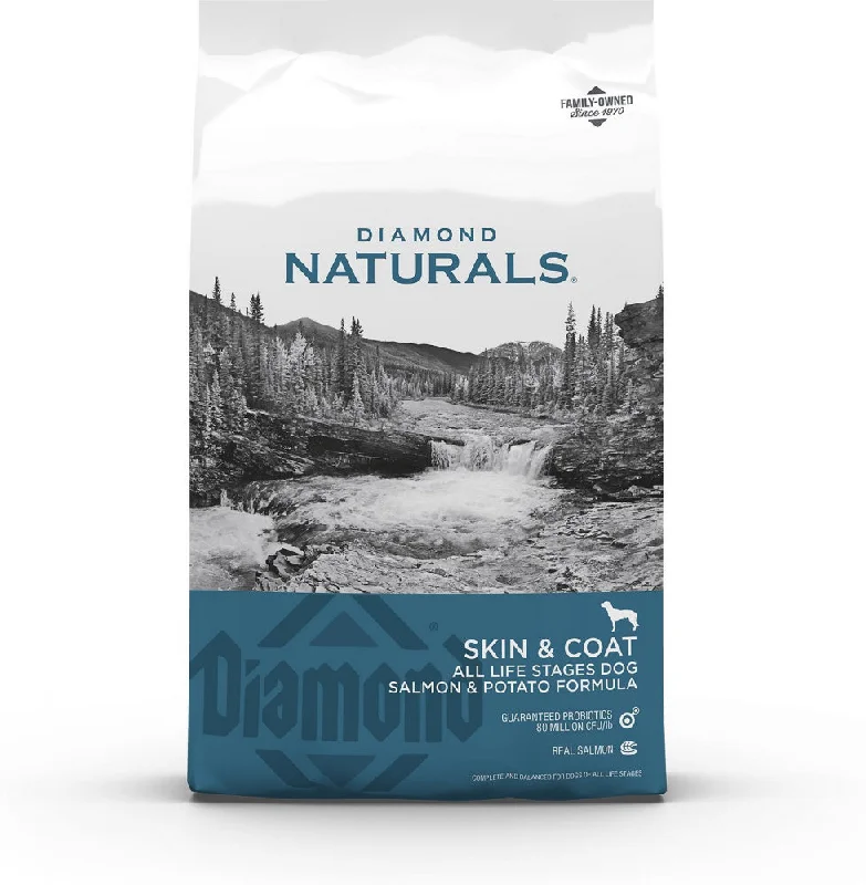 Dog food with kale and spinach for added vitamins and antioxidants-Diamond Naturals Skin & Coat Formula All Life Stages Dry Dog Food