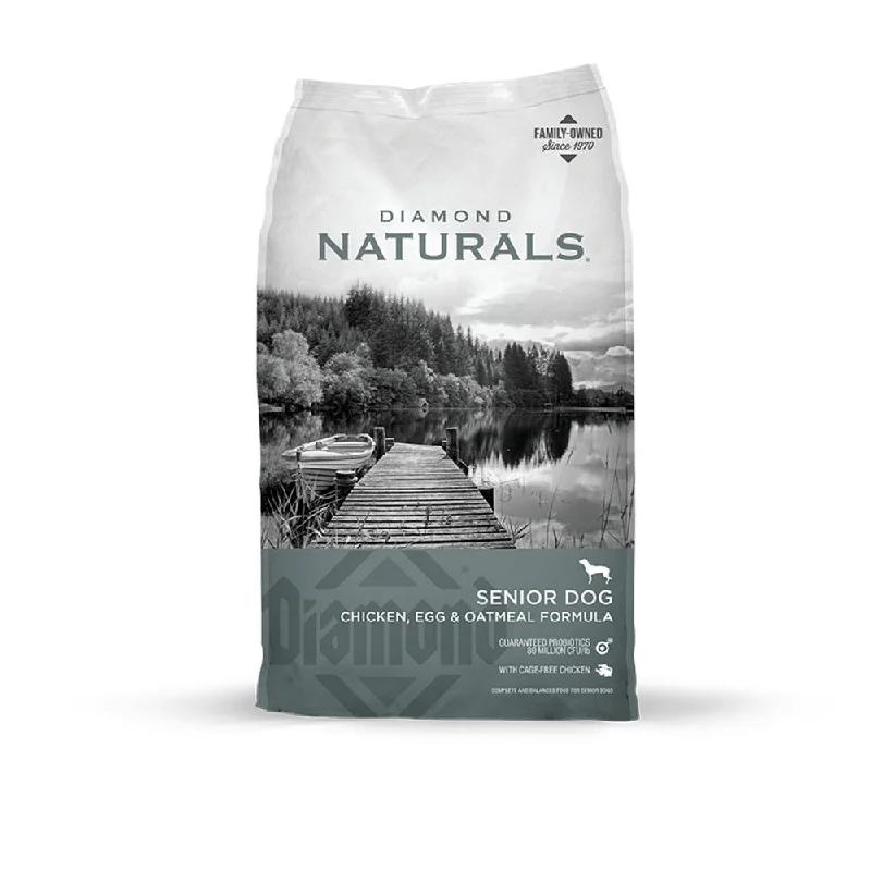 Dog food with probiotics for a healthy gut microbiome and digestion-Diamond Naturals Senior Chicken, Egg & Oatmeal Dry Dog Food