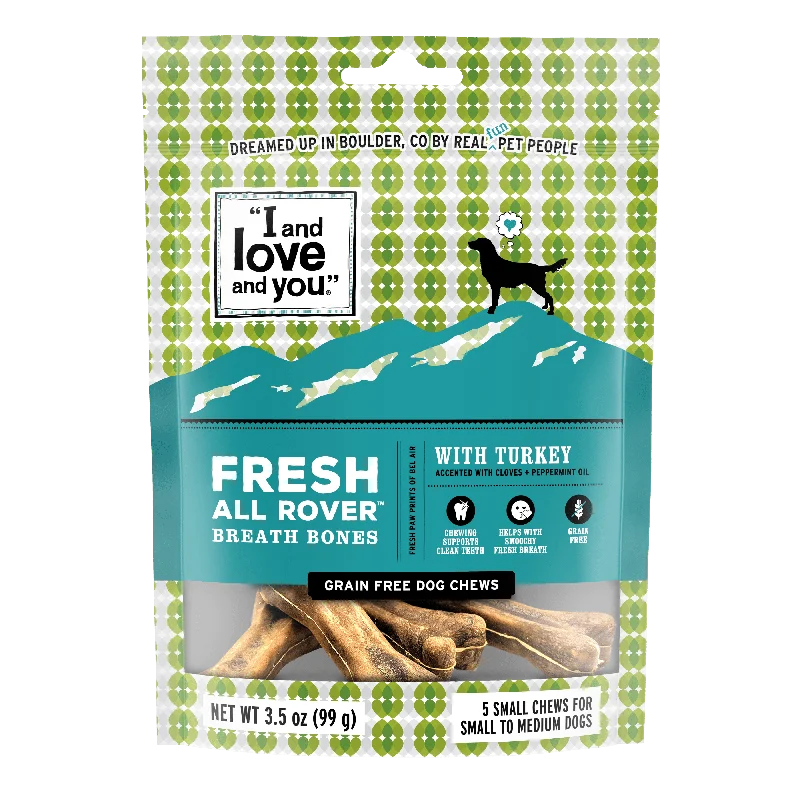 High-quality dog food with chicken fat for healthy skin, coat, and energy-Fresh All Rover - Breath Bones, Small