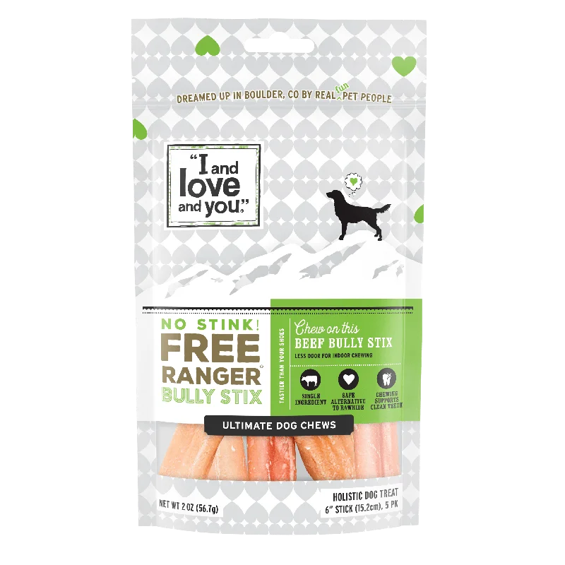 Premium dog food with no artificial preservatives for better health-No Stink! Bully Stix