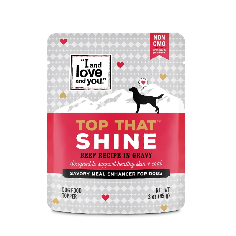 Wet dog food with real chicken and vegetables for a tasty treat-Top That Shine - Beef Recipe