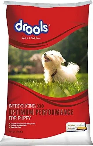 Best dog food for active puppies with energy-boosting ingredients and vitamins-Drools Optimum Performance Puppy Dog Food, 20kg