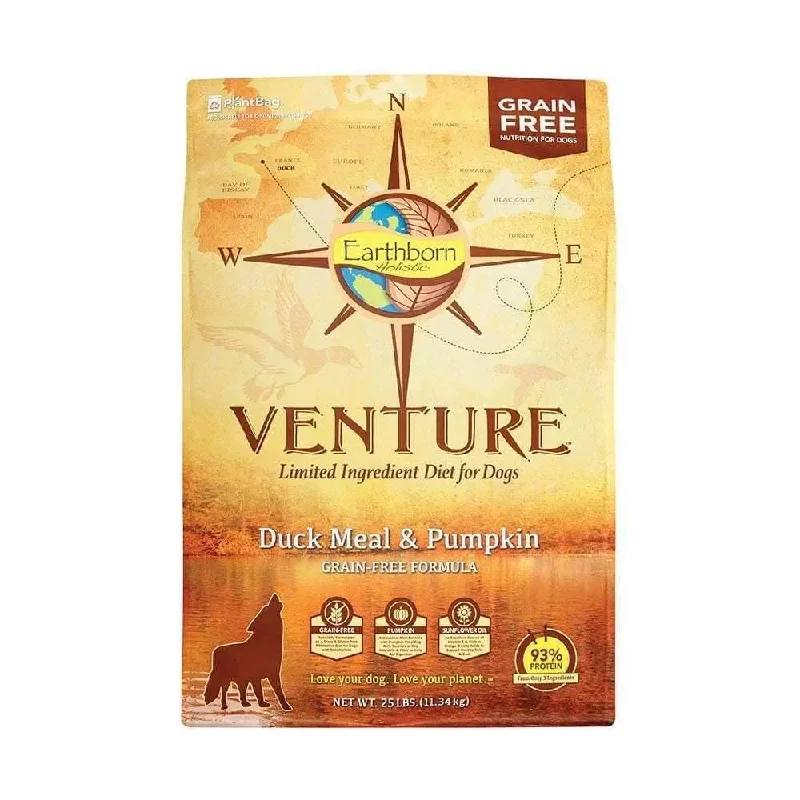 Dog food with kale and spinach for added vitamins and antioxidants-Earthborn Holistic® Venture™ Duck Meal & Pumpkin Grain Free Formula