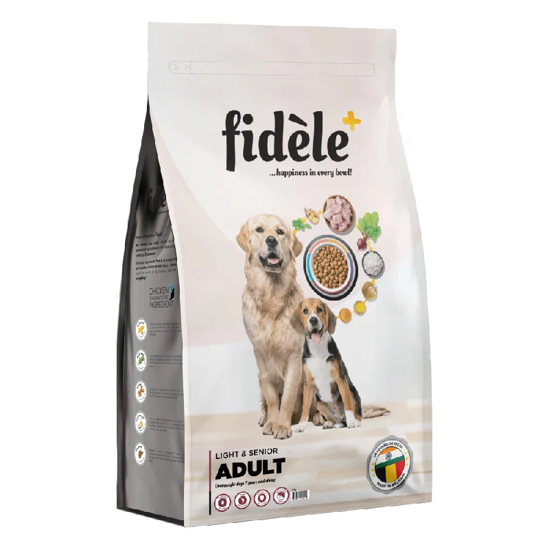 Best dog food with high-quality fish oils for healthy skin and coat-Fidele Plus Adult Light & Senior Dog Dry Food