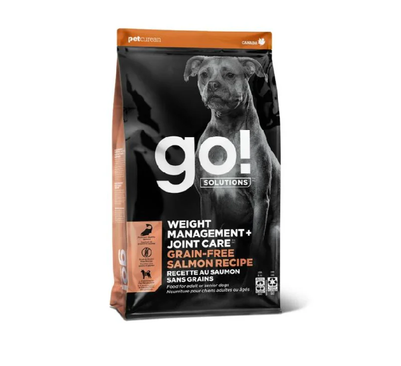 High-fiber dog food with pumpkin for better digestion and gut health-Go! Dog Weight Management & Joint Care GF Salmon