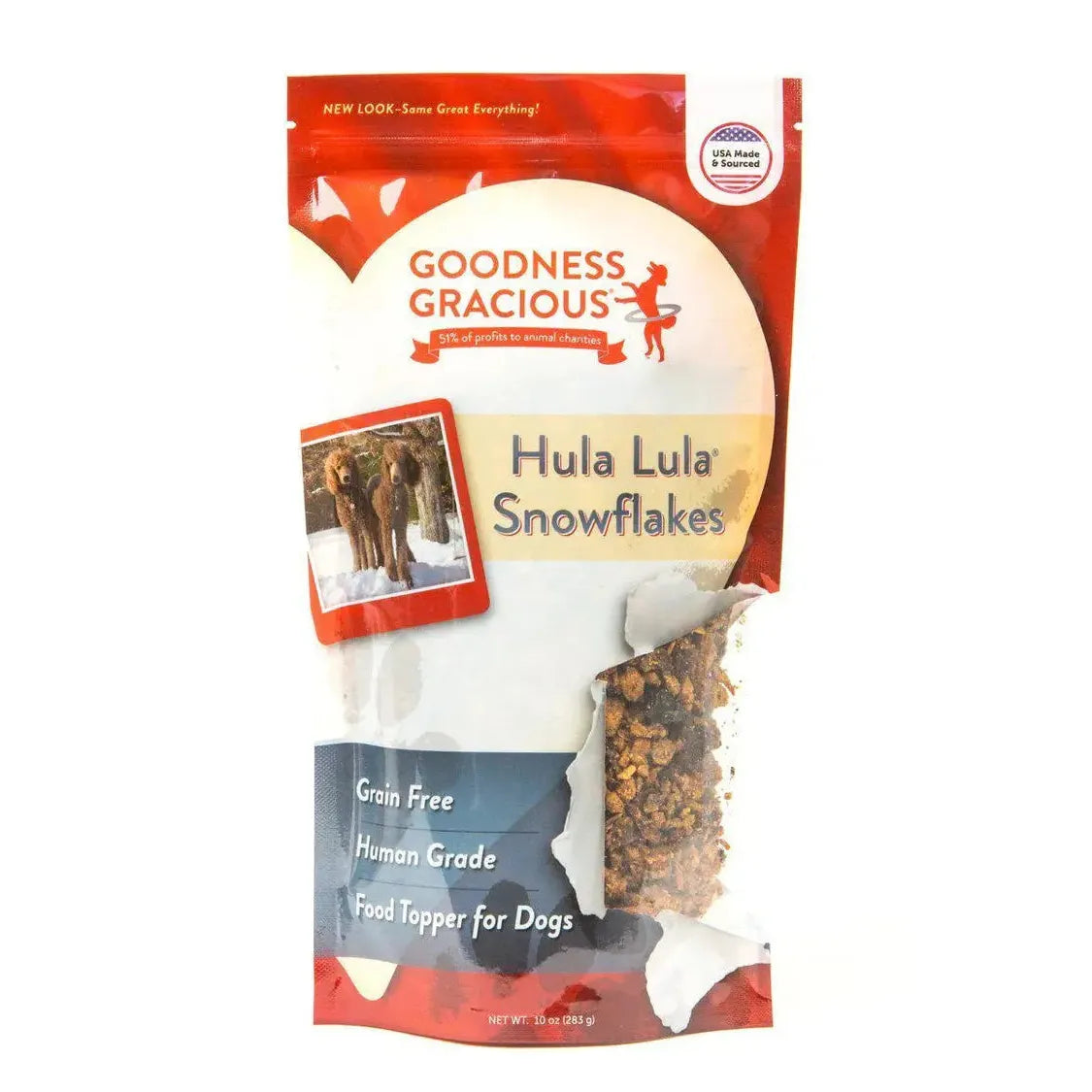 High-quality dog food with lamb for sensitive stomachs and healthy digestion-Goodness Gracious Hula Lula Snowflakes Food Topper For Dogs