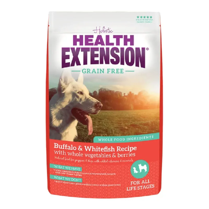 Best dog food with organic chicken for a healthier, antibiotic-free option-Health Extension Grain Free Buffalo / White Fish Dry Dog Food