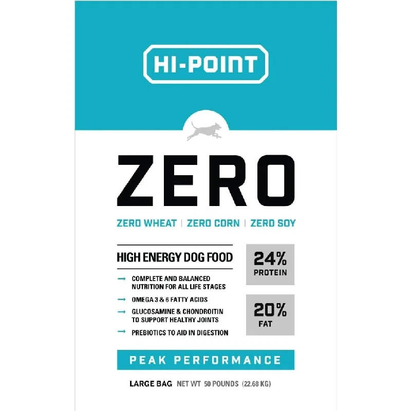 Dog food with apple cider vinegar for improved digestion and detox support-Shawnee Mills Hi Point Zero Hi Energy Dog Food 50lb