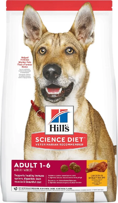 Best dog food with a high-fat content for active dogs and energy-Hill's Science Diet Adult Chicken & Barley Recipe Dry Dog Food