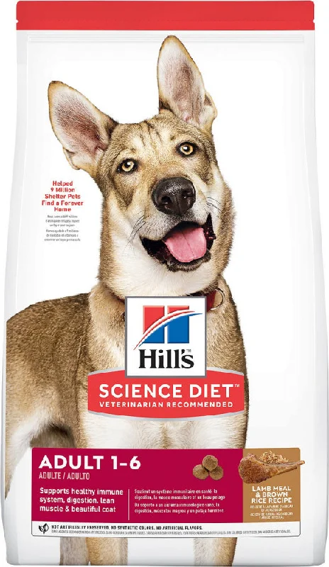 Best dog food with high-quality fish oils for healthy skin and coat-Hill's Science Diet Adult Lamb Meal & Brown Rice Recipe  Dry Dog Food