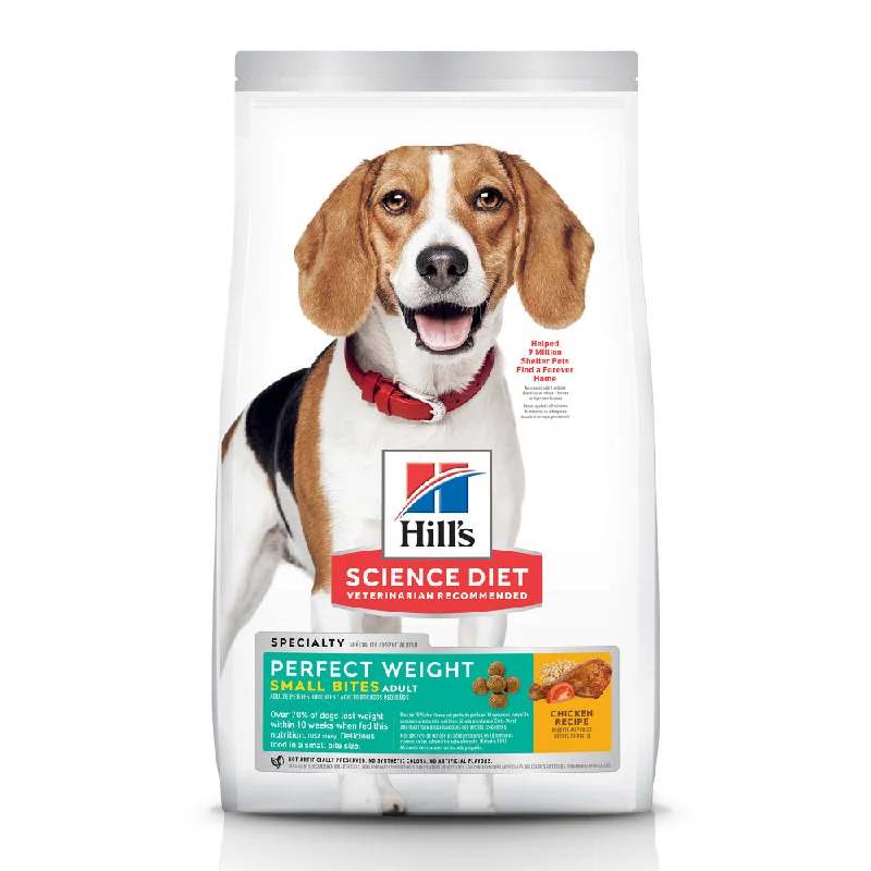 Best dog food for puppies with DHA for brain and eye development-Hill's Science Diet Perfect Weight Chicken Recipe Small Bites Adult Small Breed Dry Dog Food