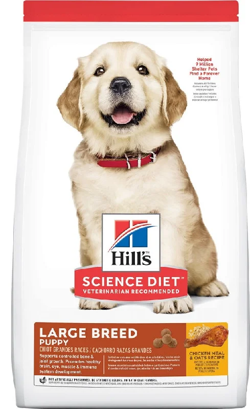 Healthy dog food with omega-3 fatty acids for shiny coats-Hill's Science Diet Puppy Large Breed Chicken Meal & Oats Recipe Dry Dog Food