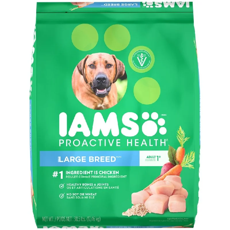 Dog food with quinoa for a healthy grain option and added fiber-Iams ProActive Health Adult Large Breed Dry Dog Food