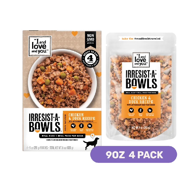 Best dog food for puppies with DHA for brain and eye development-Irresist-A-Bowls - Chicken & Duck Recipe