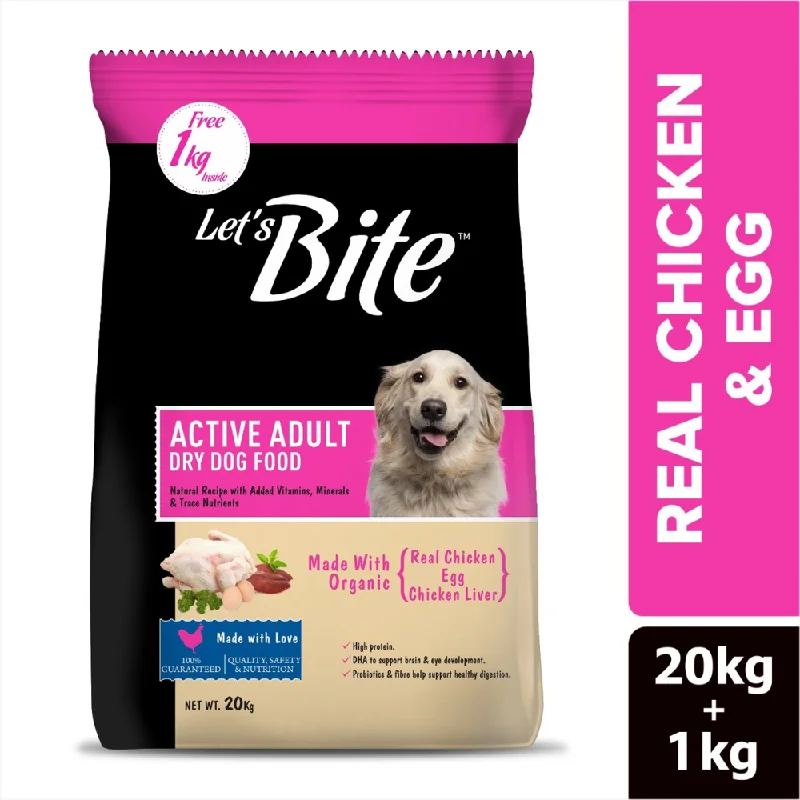 High-protein dog food with venison for muscle maintenance and energy-Let's Bite Active Adult Chicken Dry Food for Dogs