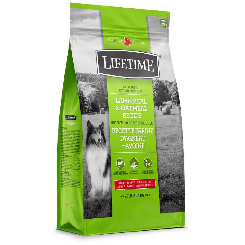 Dog food with chia seeds for added fiber and omega fatty acids-Lifetime All Life Stages Lamb and Oatmeal Dry Dog Food